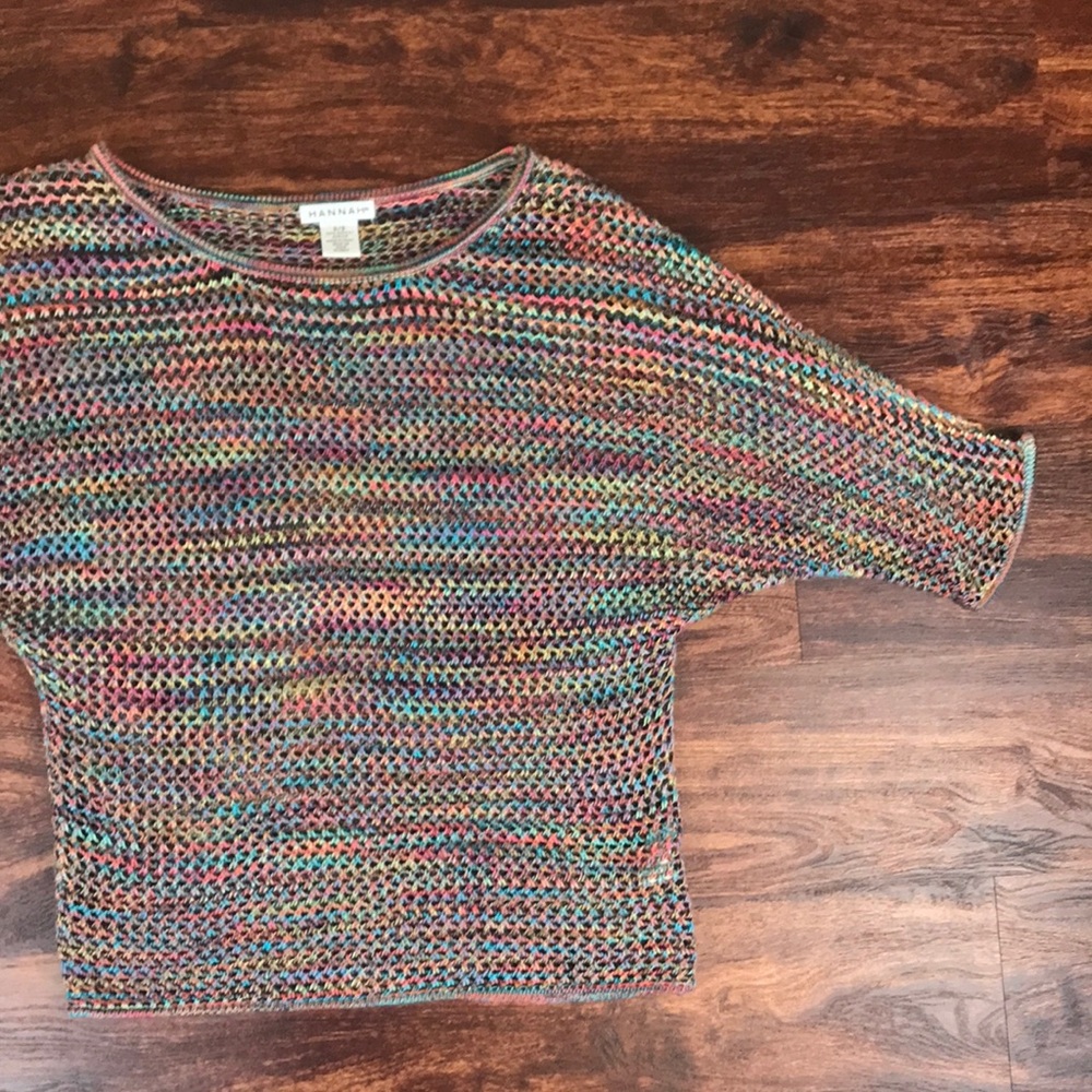 Batwing 1/2 sleeve crochet top